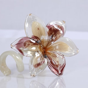 Vintage Glass Flower Sculpture