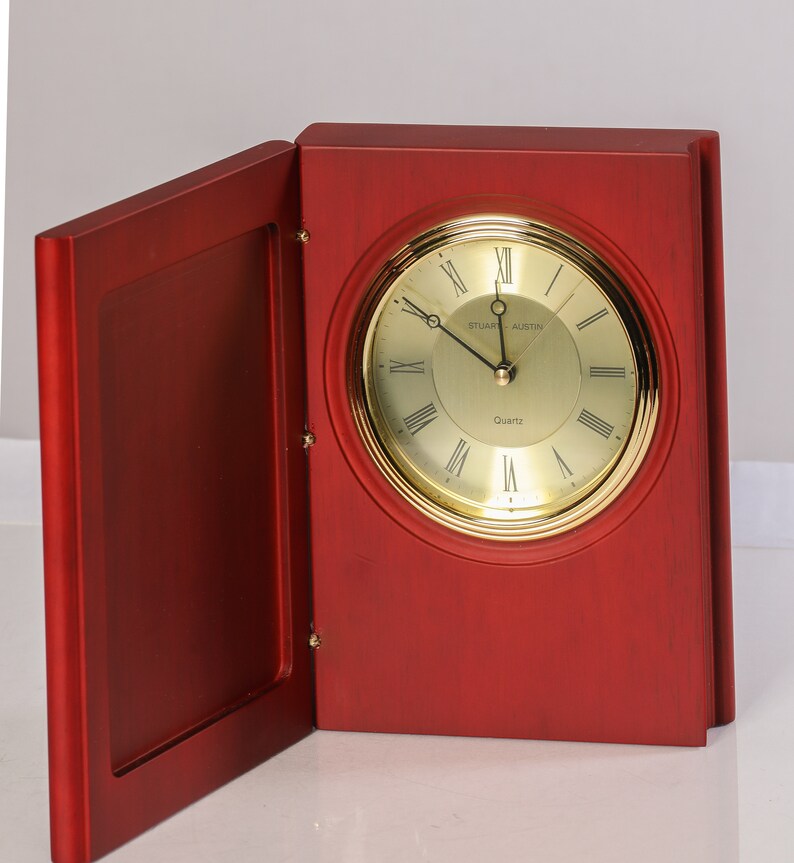 Vintage Stuartaustin Quartz Wooden Book Clock. Etsy
