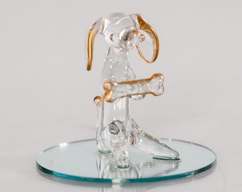 Mini Dachshund Glass Statue