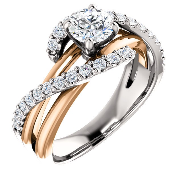 Negative Space Lab Created Diamond Engagement Ring 14k Two