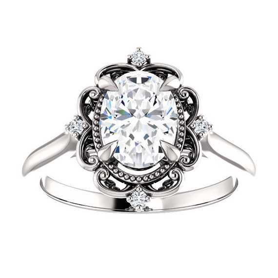 Bague De Fiançailles Victorienne En Argent 925 - Émeraude De Laboratoire - Taille Personnalisable 4 à 12
