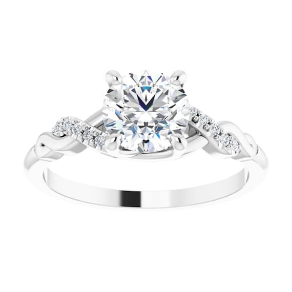 Infinity Charles Colvard Moissanite Engagement Ring 14K White Gold