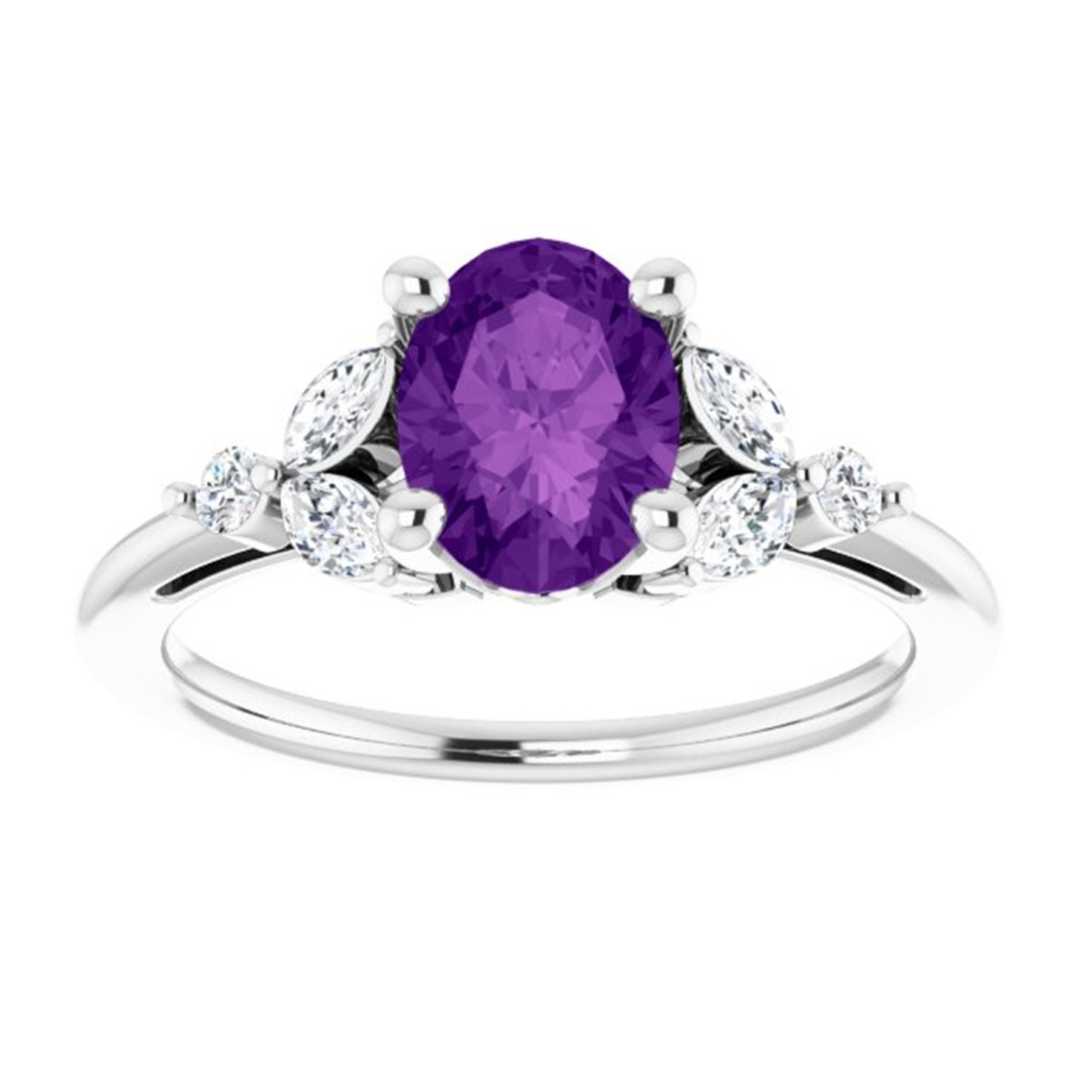 Amethyst clearance halo ring