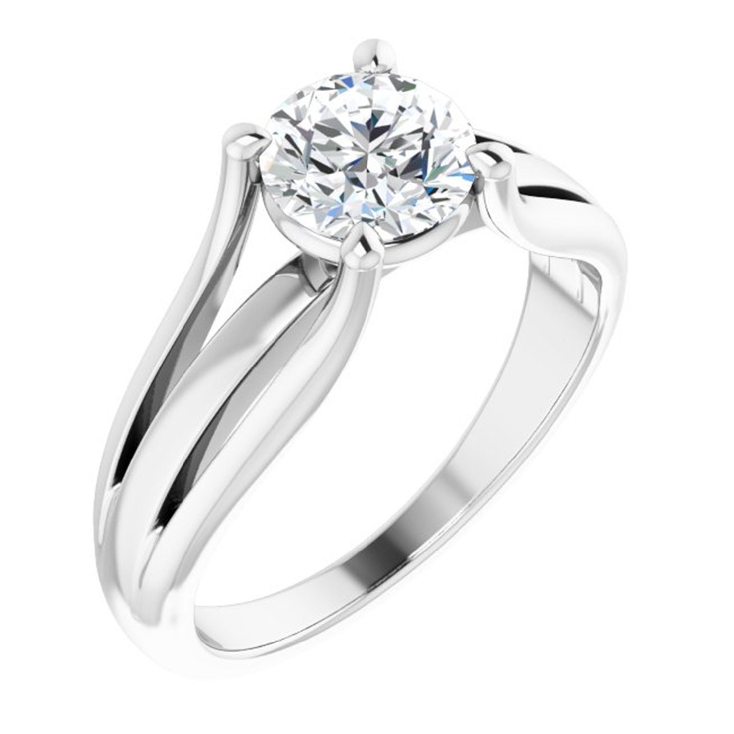 Floating solitaire store diamond ring