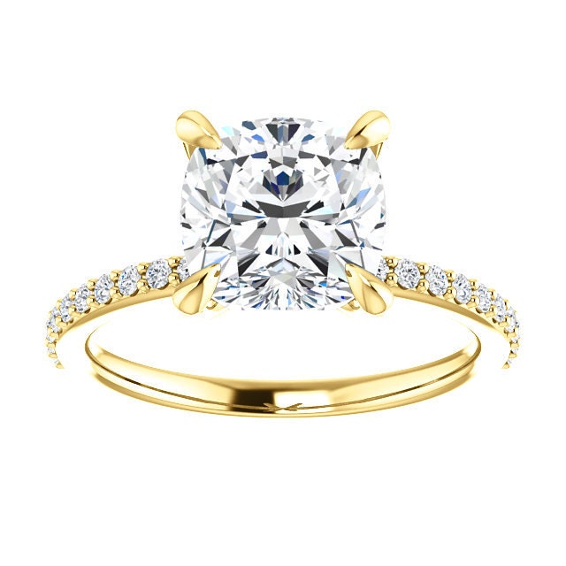 Ciondolo Solitario Moissanite 3 Carati In Oro Giallo 14k - Charles &amp; Colvard
