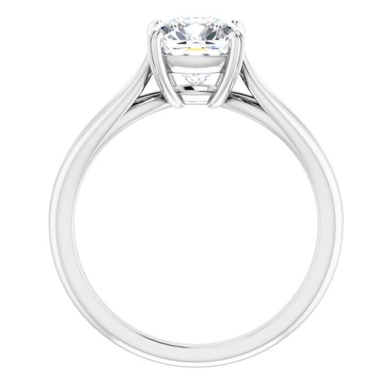 Split Shank Forever One Cushion Moissanite Engagement Ring Platinum ...