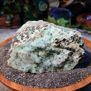 Natural Chrysocolla Druzy with Botryoidal Malachite Crystals on Matrix / 190g / Crystal Healing / Gifting for Her & Him