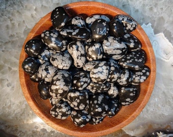 Snowflake Obsidian Tumbled Stone from Mexico / Polished Pebbles/ for Crystal Healing and Grids /Volcanic Glass / Meditation/ Gifts