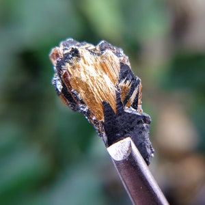 10.70ct Golden Rutile with Hematite from Novo Horizonte, Bahia, Brazil / Thumbnail Size / Collection / Whaaaaaat?!