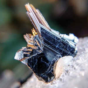 8.85ct Epic Hematite Blade with Exposed Golden Rutile from Novo Horizonte, Bahia, Brazil / Thumbnail Size / Collection / Whaaaaaat?!