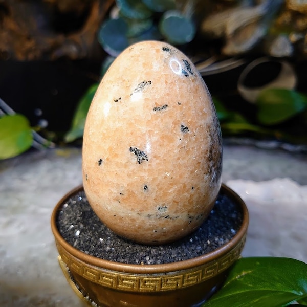 3" Orange Calcite Egg from Madagascar for Crystal Healing/ Gemstone Home Decor / Meditation