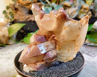 560g Red Hematoid Quartz Cluster with Phantoms from Karoi, Zimbabwe for Home and Altar Decor / Collection / Energy