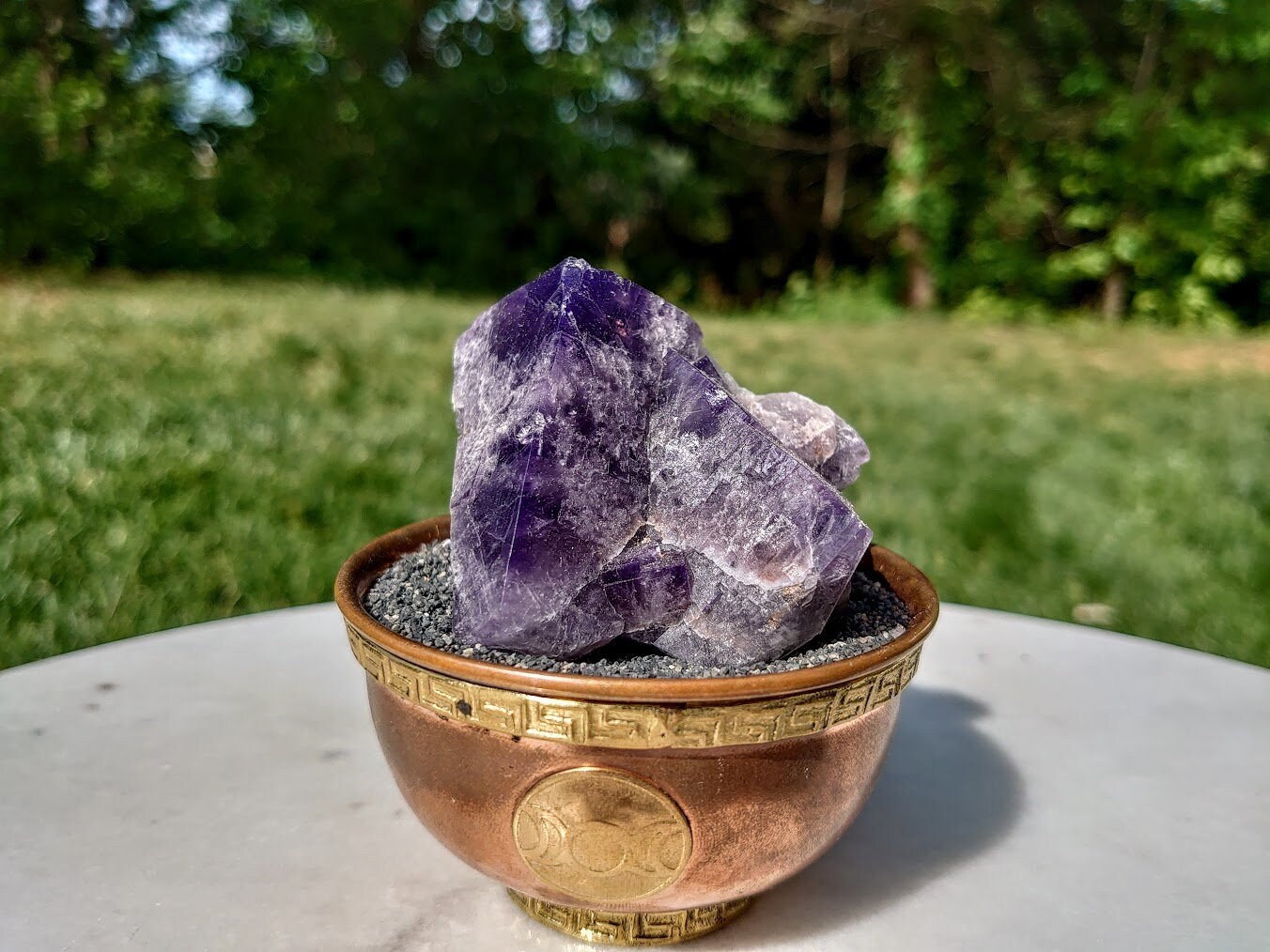 パープルフローライトクラスター「パープルレインポケット」イギリス産