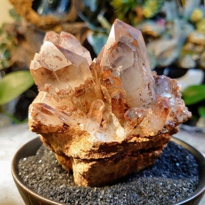 512g Red Hematoid Quartz Cluster with Phantoms from Karoi, Zimbabwe for Home and Altar Decor / Collection / Energy