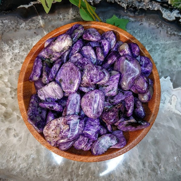 Charoite Tumbled Stone  - Select Your Size / Polished Pebble / for Crystal Healing & Grids / Reiki / Meditation/ Energy Work / Gifts