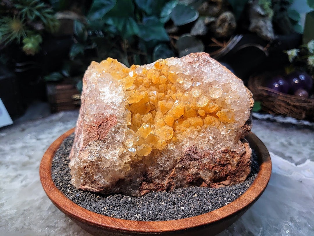 Natural Limonite Golden Healer Geode With Yellow Phantoms From Zambia ...