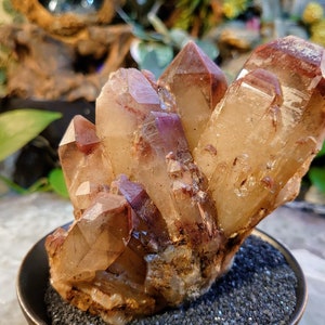 494g Red Hematoid Quartz Cluster with Phantoms and Shovel Tip from Karoi, Zimbabwe for Home and Altar Decor / Collection / Energy