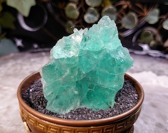 90.1g Cerro de Pasco Fluorite Cluster with Sphalerite and Pyrite from Peru for Altar Decor / Green / Meditation / Collection / Energy Work