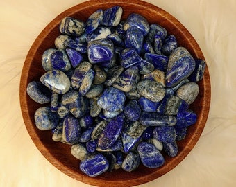 Small Lapis Lazuli Tumbled Stones from Afghanistan for Gifts/ Crystal Healing/ Meditation/ Reiki/ Chakra Balancing/ Decor/ Collection