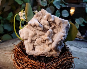 391g Calcedonia Azul después de Anhidrita "Píldoras Azules" de Perú para Decoración de Hogar y Altar de Piedras Preciosas / Colección / Curación de Cristales / Pseudomorfo