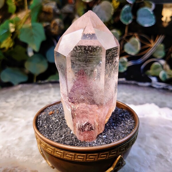 212g Large Lepidocrocite Red Phantom Quartz Point/Cluster from India / Natural Phantom Quartz / for Crystal Healing