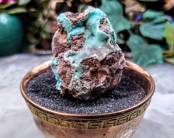 Natural Chrysocolla with Druzy on Matrix for Home Decor / 90.94g / Energy Work / Crystal Healing / Collection / Gifting for Her & Him