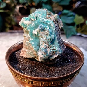 Natural Chrysocolla with Druzy on Matrix for Home Decor / 95.62g / Energy Work / Crystal Healing / Collection / Gifting for Her & Him