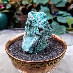 Natural Chrysocolla with Druzy on Matrix for Home Decor / 81.71g / Energy Work / Crystal Healing / Collection / Gifting for Her & Him