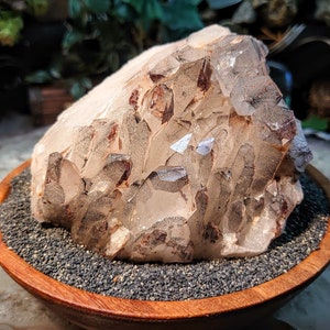 Hematite Quartz Cluster with Black Phantoms from Zambia / 470g / Hematoid Quartz for Crystal Healing / Cabinet Size Class / Home Decor