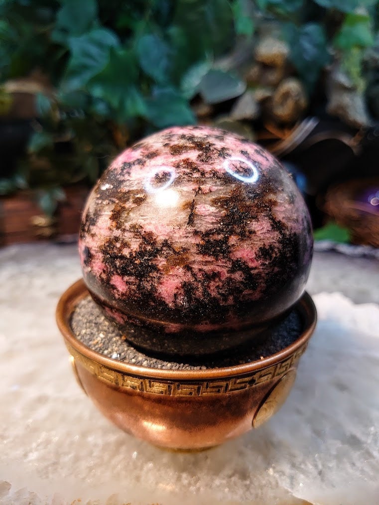 Rhodonite Sphere - Etsy