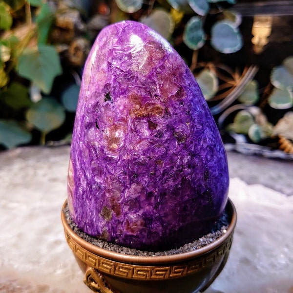 443g High Grade Charoite Polished Free Form / Self Standing for Home & Altar Decor / Meditation / Collection