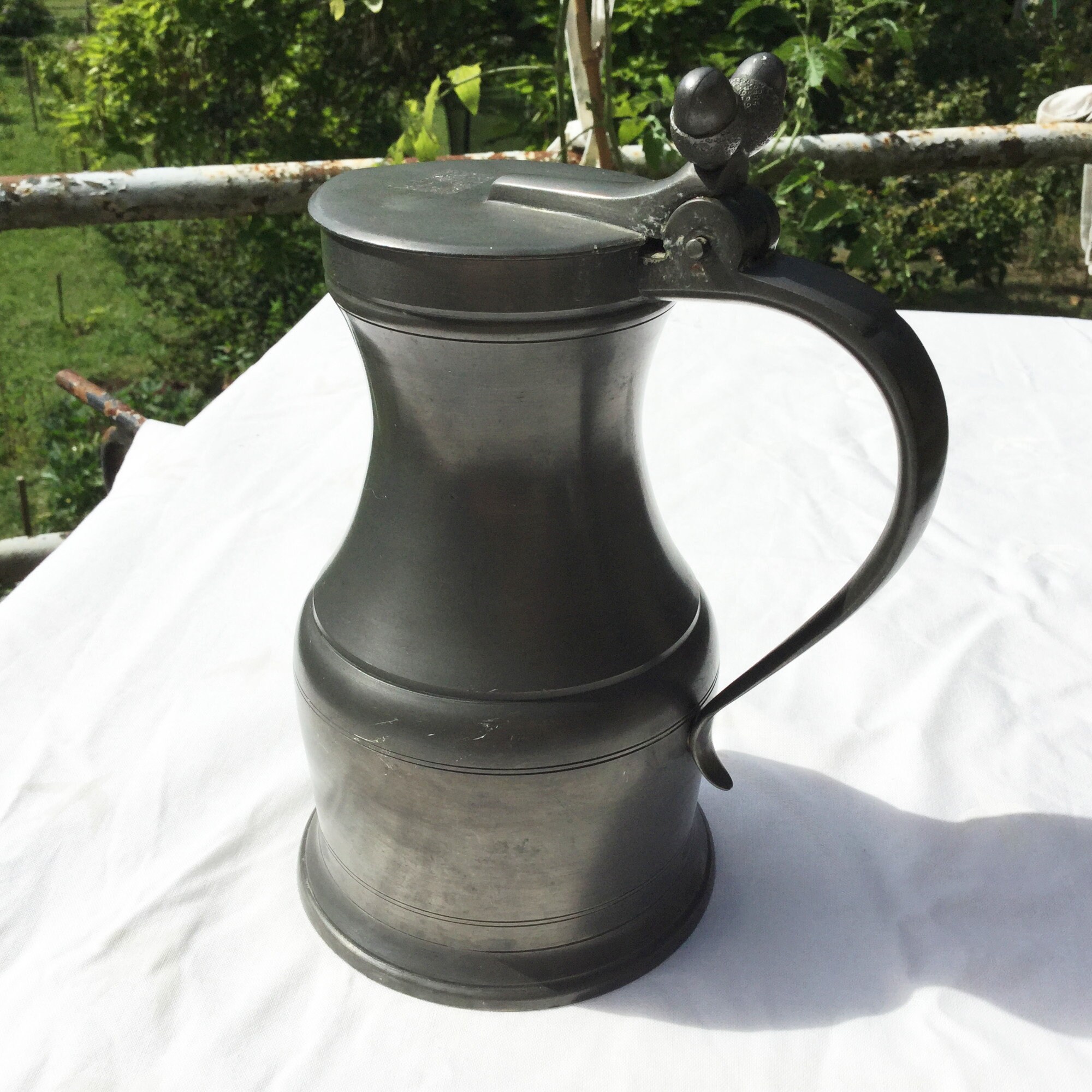 Pewter wine jug Vintage pewter Pewter wine pitcher French Etsy
