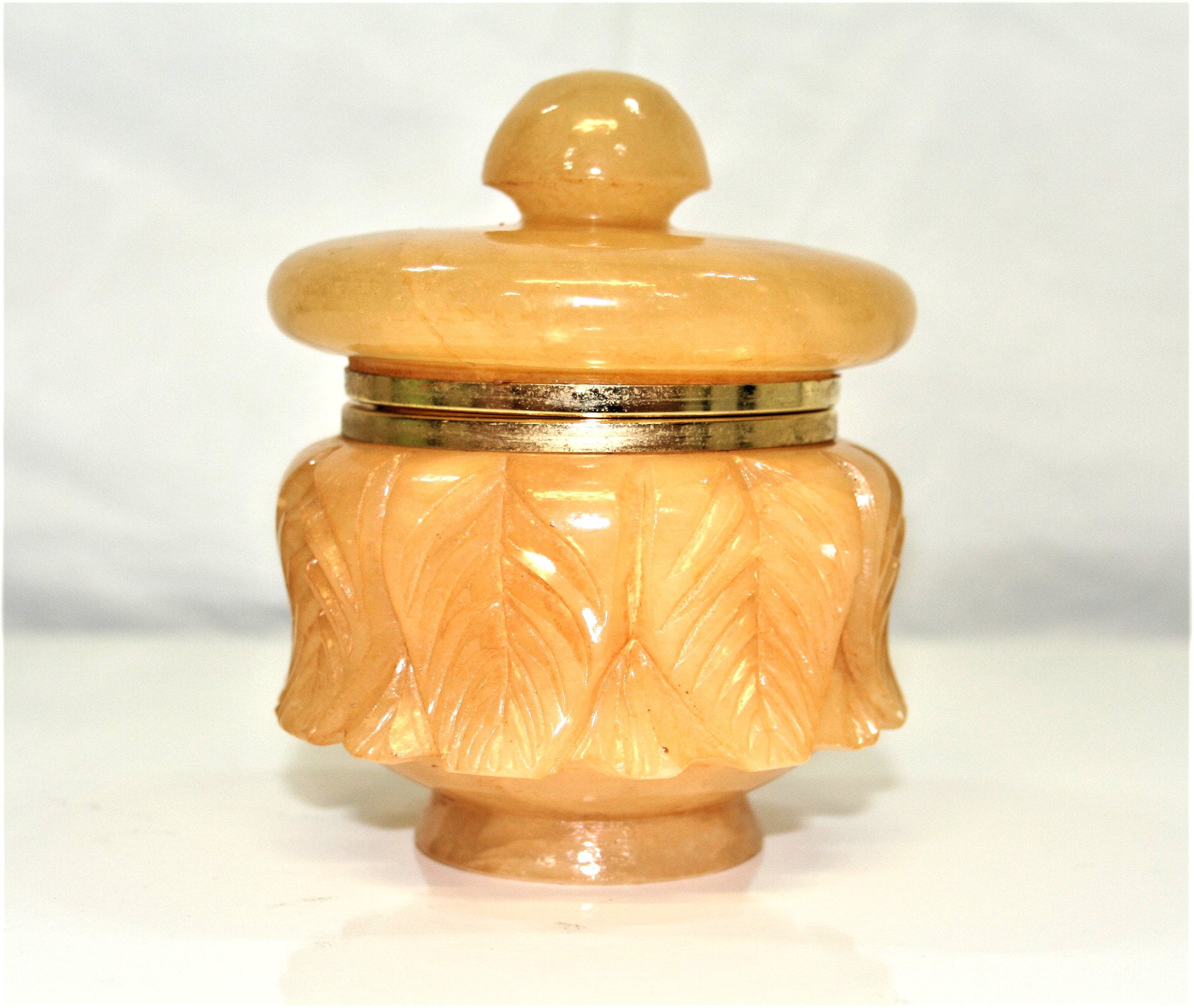 Alabaster Trinket box Hand carved Alabaster trinket box Etsy
