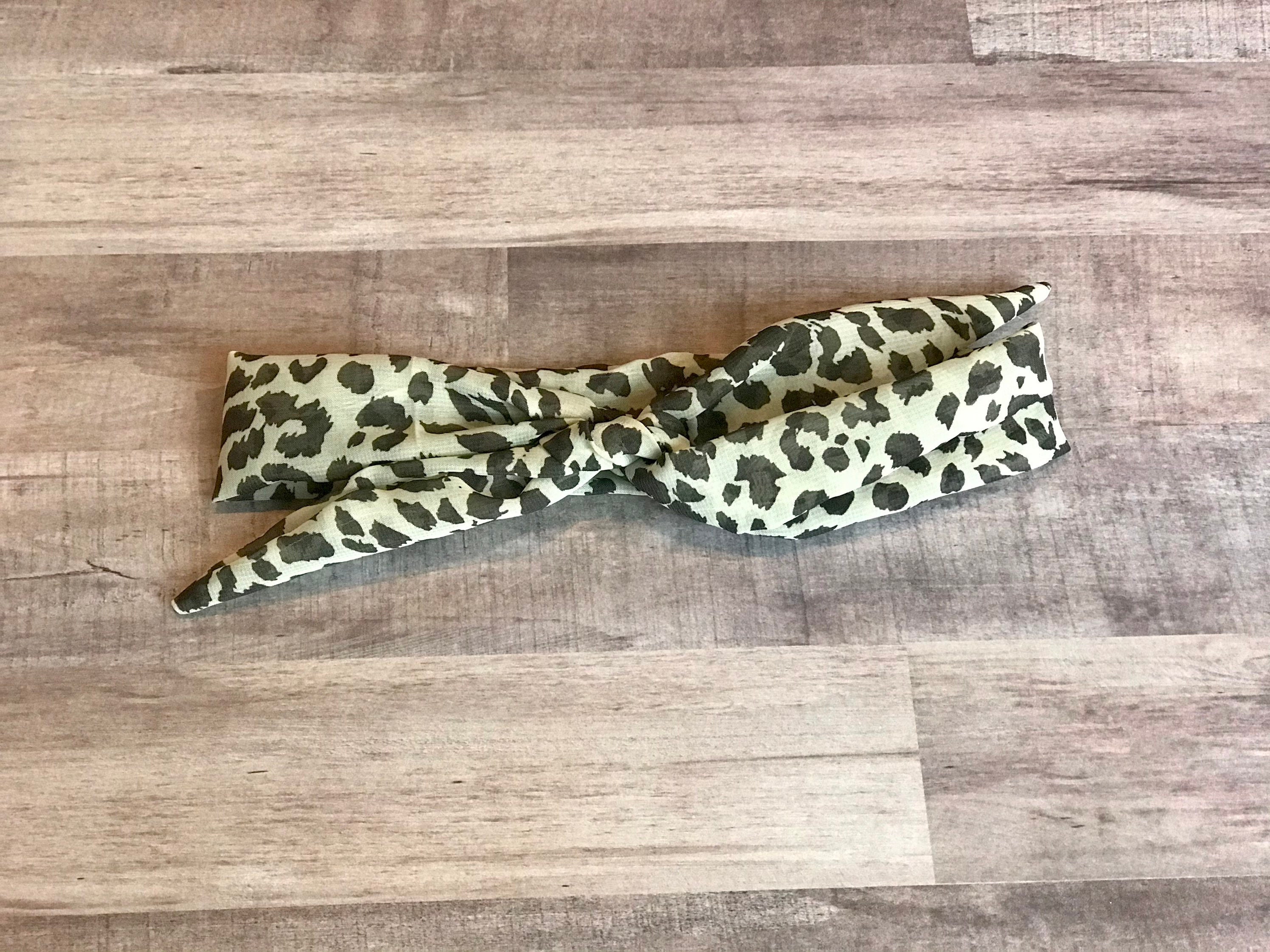Animal print hair scarf, ponytail hair scarf, leopard print, hair tie