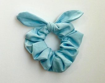 Baby blue bow scrunchie, ponytail scrunchie
