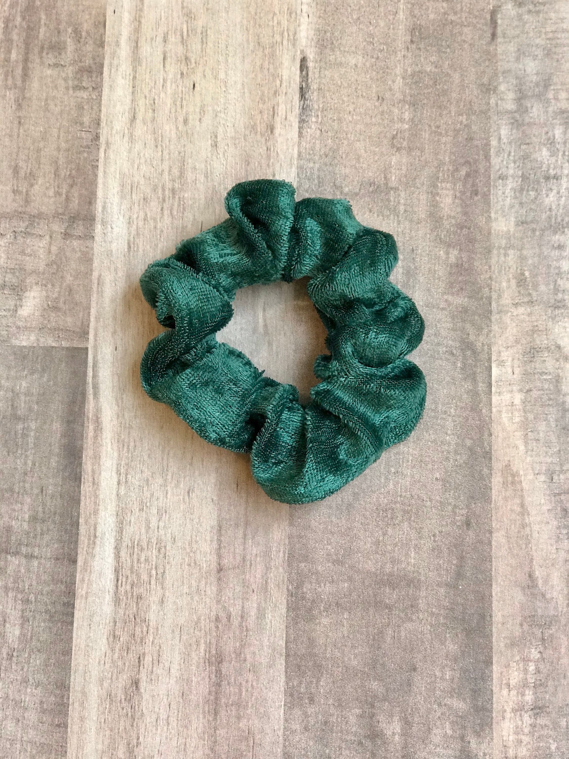 Stoney Clover Lane velvet Emerald green scrunchie Forest Green Silk Velvet Scrunchie – The Silk Studio main image 3