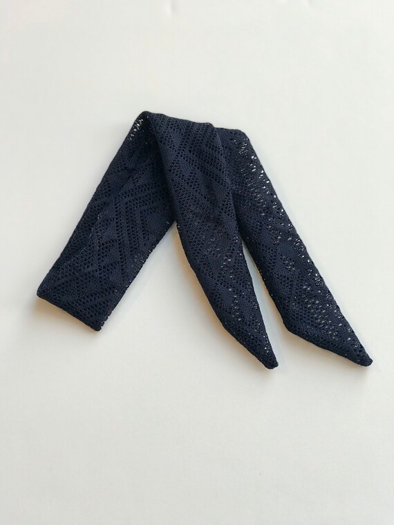 Navy Blue Mesh Hair Scarf, Blue Head Scarf, Ponytail Scarf, Hair