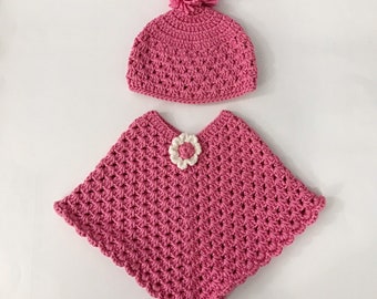 Pink Crochet Poncho Etsy