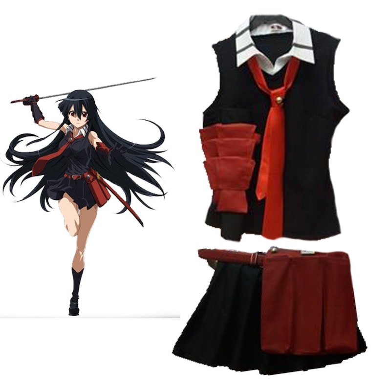 Akame Ga Kill Cosplay Night Raid Member Akame Costume Anime Uniform Skirt Outfit