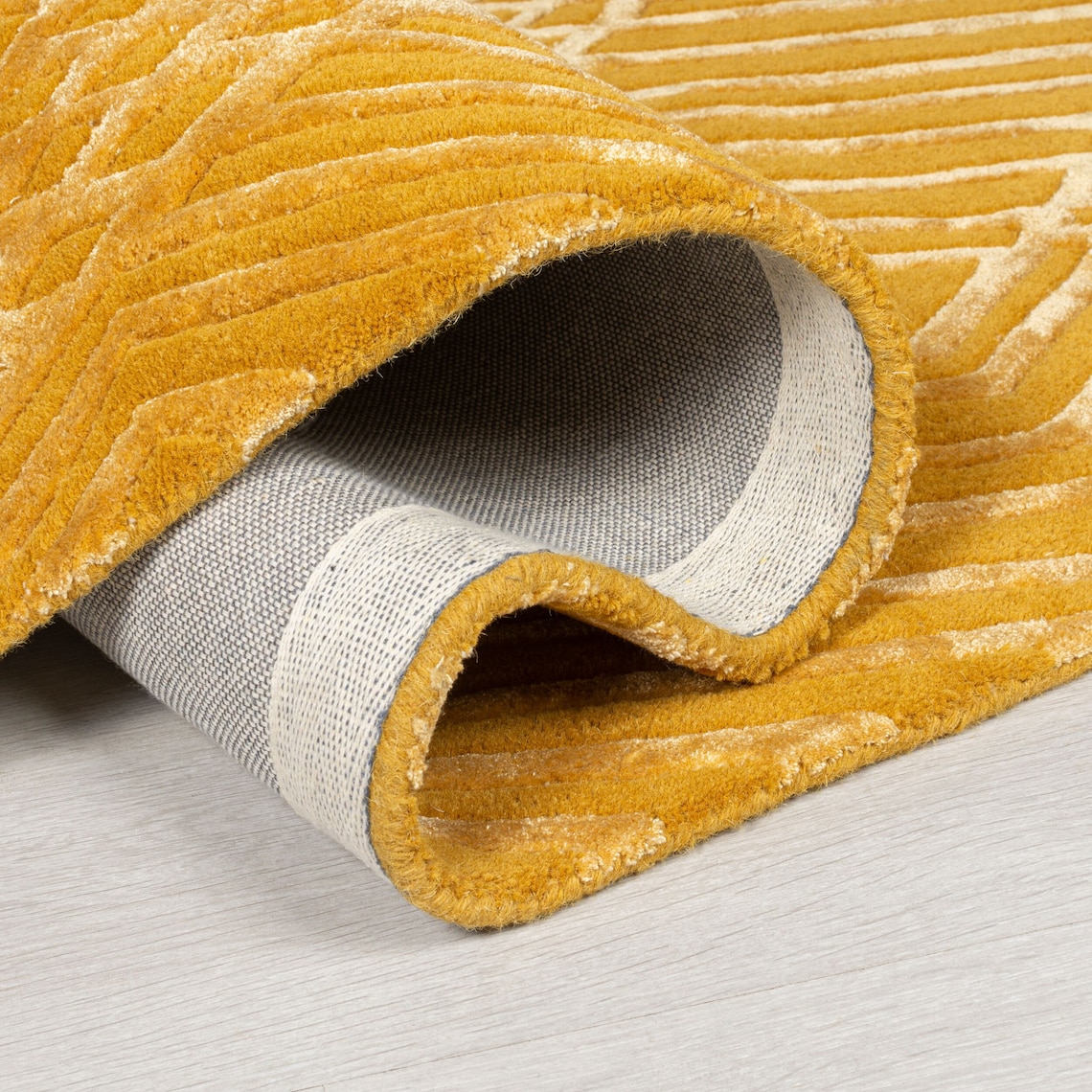 Diamonds Ochre Contemporary Wool Rug Etsy