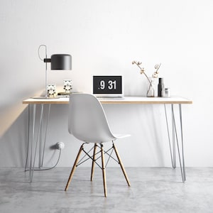 White Top chrome legs - Scandinavian Style - DESK TABLE