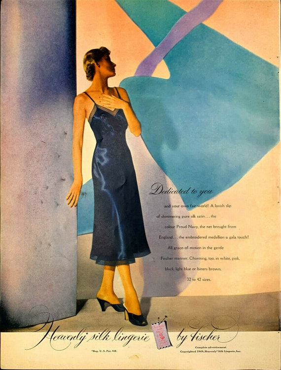 Vintage 1949 Vogue Heavenly Silk Lingerie By Fisch