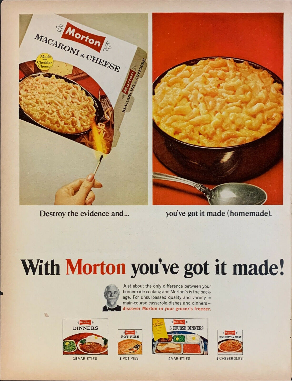 Vintage 1967 Morton Mac & Cheese And Other Frozen Meals Print | Etsy