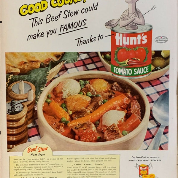 Hunt's Tomato Vintage Advertisement Etsy