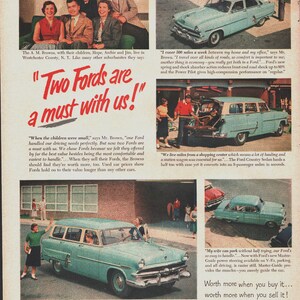 Vintage 1953 Two Fords Are A Must For Us Country Sedan Print Advertisement