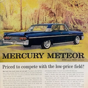 Vintage 1961 Mercury Meteor 600 Priced To Compete Print Ad Advertisement