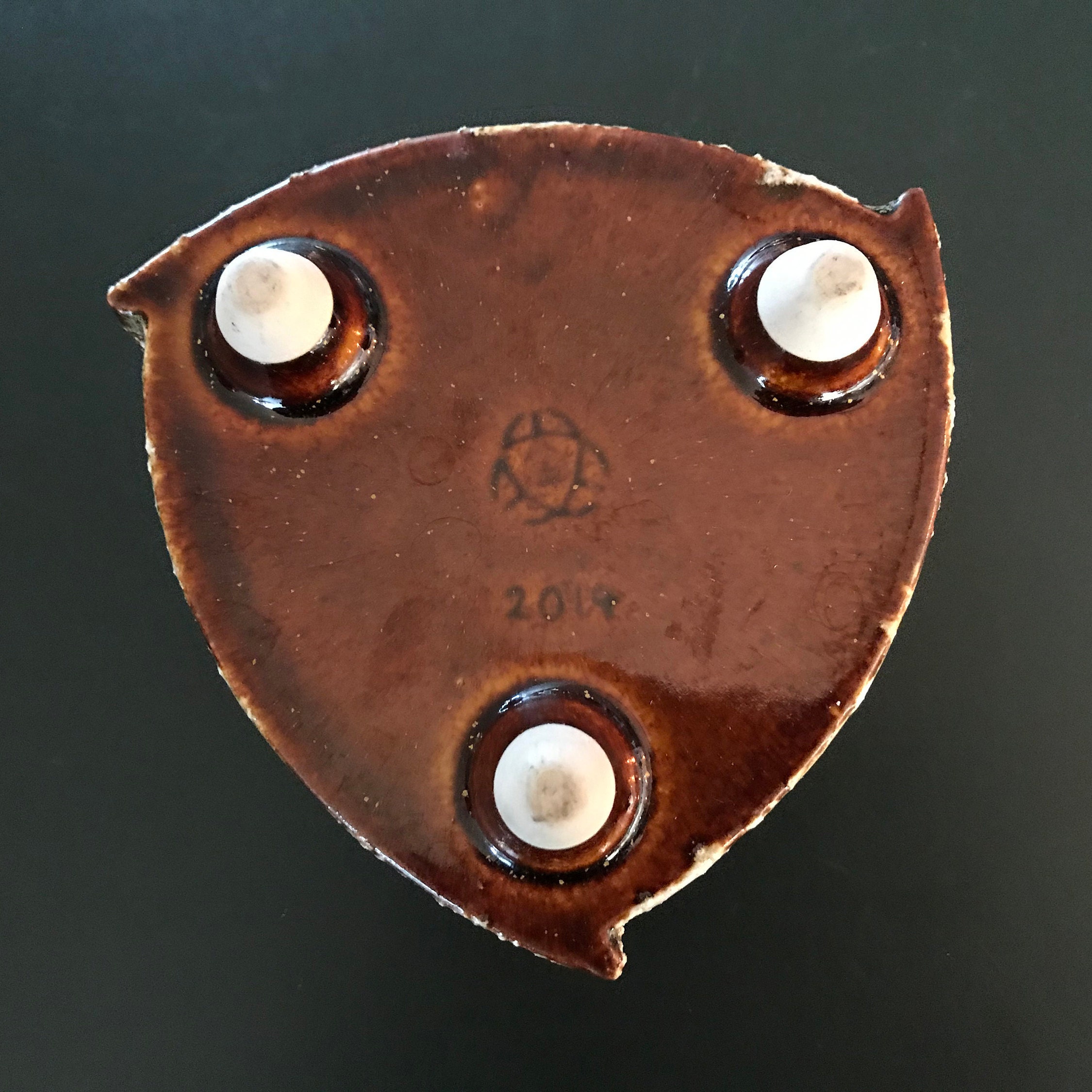 Brown & white YAMASAN ceramic bowl / Ikebana flower vase / Mid Etsy