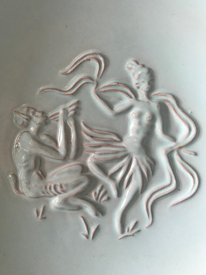 FAIRY TALE ceramic plate with mythical creatures By Michael Andersen /& Son Art deco ceramic Blue ceramic Danish Design