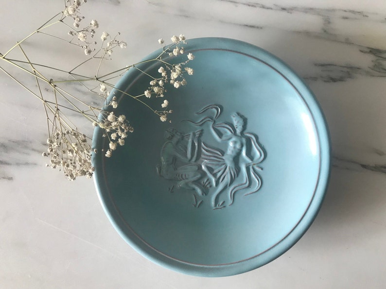 FAIRY TALE ceramic plate with mythical creatures By Michael Andersen /& Son Art deco ceramic Blue ceramic Danish Design