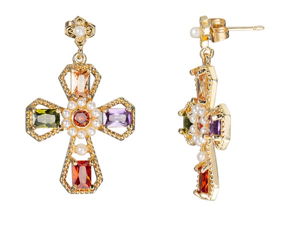 Brillantes pendientes cristal déco barrocos en - España